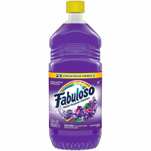 Fabuloso® All-Purpose Cleaner, Lavender Scent, 33.8 oz., 12 Bottles 33.8 fl oz (1.1 quart) - Lavender Scent - Rinse-free, Residue-free, Long Lasting - Lavender - 12 / Carton (153096CT)