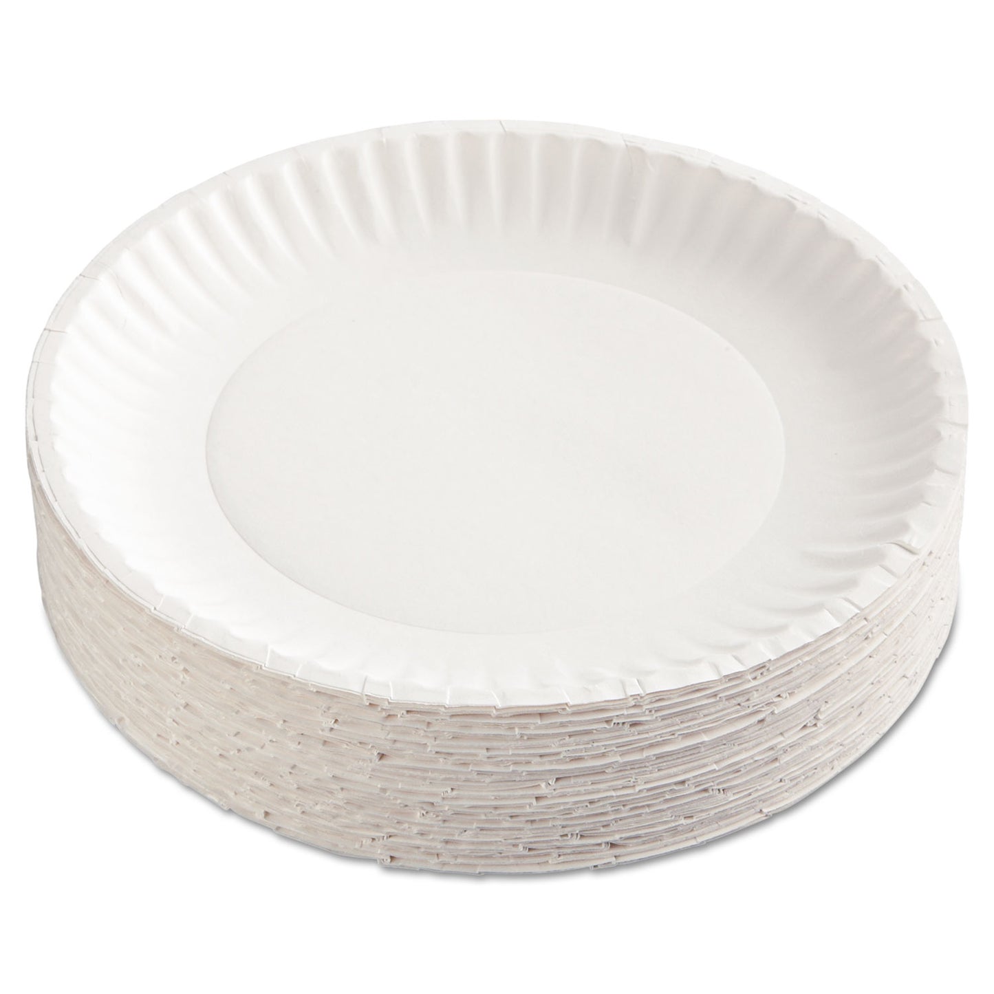 AJM Paper Plates, 9" dia, White, 100/Pack, 12 Packs/Carton (PP9GRAWH)