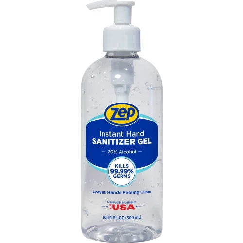 Zep Hand Sanitizer Gel Clean Scent - 16.91 fl oz - Pump Bottle Dispenser - Kill Germs - Hand - Clear - Residue-free - 1 Each (355801)
