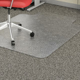Lorell Low Pile Standard Lip Economy Chairmat Carpeted Floor - 48" Length x 36" Width x 0.095" Thickness - Lip Size 10" Length x 19" Width - Rectangular - Vinyl - Clear - 1 Each (LLR02156)