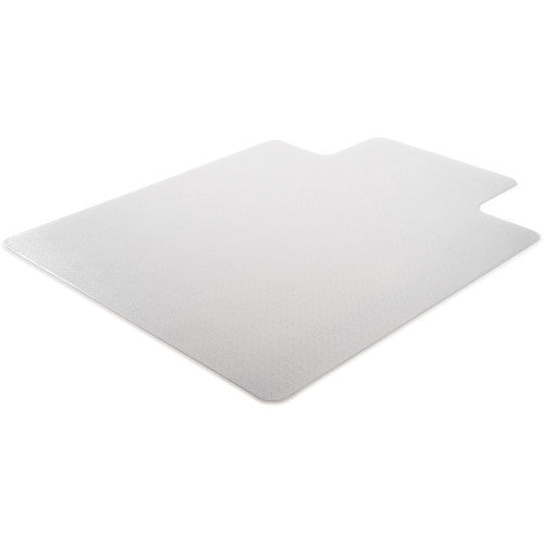 Lorell Low Pile Standard Lip Economy Chairmat Carpeted Floor - 48" Length x 36" Width x 0.095" Thickness - Lip Size 10" Length x 19" Width - Rectangular - Vinyl - Clear - 1 Each (LLR02156)