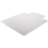 Lorell Low Pile Standard Lip Economy Chairmat Carpeted Floor - 48" Length x 36" Width x 0.095" Thickness - Lip Size 10" Length x 19" Width - Rectangular - Vinyl - Clear - 1 Each (LLR02156)