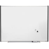 Lorell Signature Series Magnetic Dry-erase Markerboard 48" (4 ft) Width x 36" (3 ft) Height - Porcelain Surface - Silver, Ebony Frame - Magnetic - Grid Pattern - 1 Each (LLR69652)