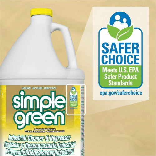 Simple Green Industrial Cleaner/Degreaser For Washable Surface - Concentrate - 128 fl oz (4 quart) - Lemon Scent - Recommended For: Coffee Remover, Lipstick Remover, Ink Remover, Grease Remover - Non-toxic - Lemon - 1 Each (14010)