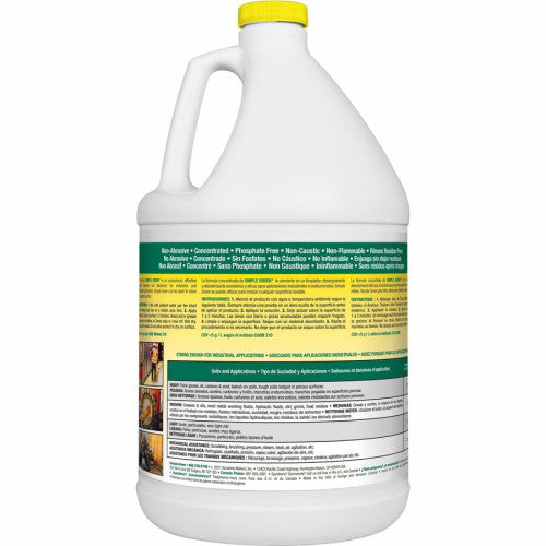 Simple Green Industrial Cleaner/Degreaser For Washable Surface - Concentrate - 128 fl oz (4 quart) - Lemon Scent - Recommended For: Coffee Remover, Lipstick Remover, Ink Remover, Grease Remover - Non-toxic - Lemon - 1 Each (14010)