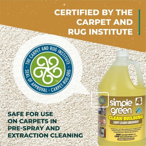 Simple Green Clean Building Carpet Cleaner Concentrate For Carpet - Concentrate - Liquid - 128 fl oz (4 quart) - Non-flammable, Fragrance-free - Sand - 1 Each (11201)