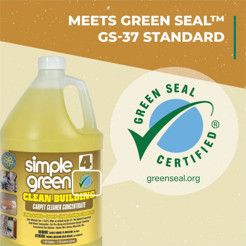 Simple Green Clean Building Carpet Cleaner Concentrate For Carpet - Concentrate - Liquid - 128 fl oz (4 quart) - Non-flammable, Fragrance-free - Sand - 1 Each (11201)