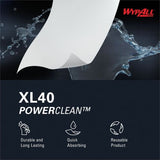 Wypall PowerClean L40 Extra Absorbent Towels For General Purpose - 12" Length x 12.50" Width - Soft, Absorbent, Absorbent - White - 56 / Pack (05701)