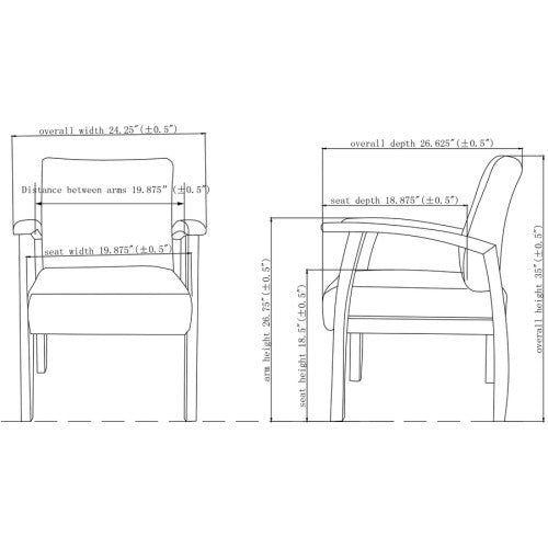 Lorell Thickly Padded Guest Chair Espresso Frame Color - Four-legged Base - Taupe - 1 Each (LLR68554)