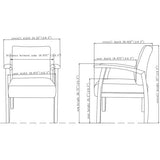 Lorell Thickly Padded Guest Chair Espresso Frame Color - Four-legged Base - Taupe - 1 Each (LLR68554)