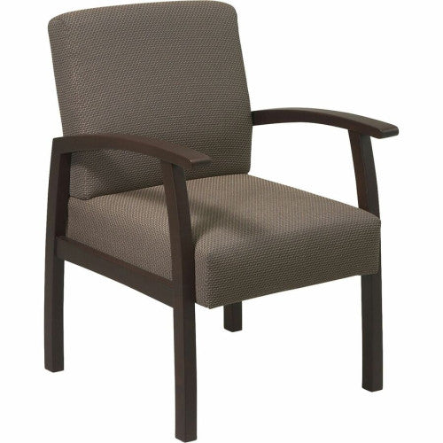 Lorell Thickly Padded Guest Chair Espresso Frame Color - Four-legged Base - Taupe - 1 Each (LLR68554)