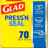 Glad Press'n Seal Food Plastic Wrap 11.80" Width x 71.10 ft Length - Durable, Freezer Safe, Microwave Safe, Cutting Edge - Plastic - Clear - 1 Each (70441)