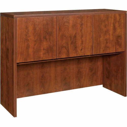 Lorell Essentials Series Stack-on Hutch with Doors 36" Height x 47.3" Width x 14.8" Depth - 3 Door(s) - Finish: Cherry, Laminate - Grommet, Cord Management (LLR69418)