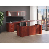 Lorell Essentials Series Right Corner Credenza 29.5" Height x 66.1" Width x 35.4" Depth - Finish: Cherry, Laminate - Leveling Glide (LLR69909)