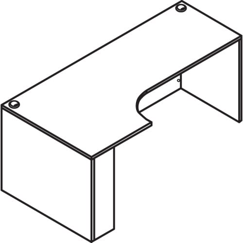 Lorell Essentials Series Left Corner Credenza 29.5" Height x 66.1" Width x 35.4" Depth - Finish: Cherry, Laminate - Leveling Glide (LLR69911)