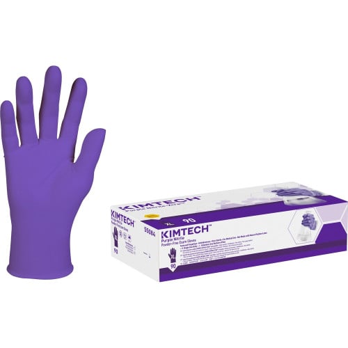 KIMTECH Purple Nitrile Exam Gloves 9.50" Glove Length - X-Large Size - For Right/Left Hand - Purple - Latex-free, Textured Fingertip, Non-sterile - For Laboratory Application, Chemotherapy - 90 / Box (55084)