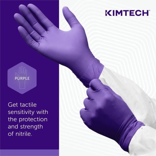 KIMTECH Purple Nitrile Exam Gloves 9.50" Glove Length - X-Large Size - For Right/Left Hand - Purple - Latex-free, Textured Fingertip, Non-sterile - For Laboratory Application, Chemotherapy - 90 / Box (55084)