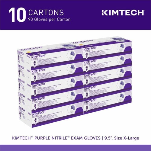 KIMTECH Purple Nitrile Exam Gloves 9.50" Glove Length - X-Large Size - For Right/Left Hand - Purple - Latex-free, Textured Fingertip, Non-sterile - For Laboratory Application, Chemotherapy - 90 / Box (55084)