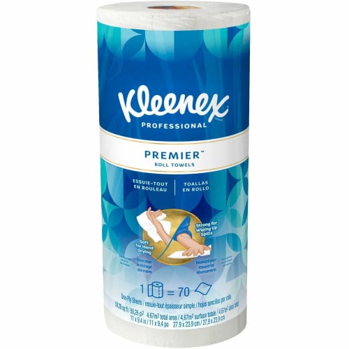 Kleenex Premier Kitchen Paper Towels 1 Ply - 10.40" Width x 11" Length - 70 Sheets/Roll - White - Paper - 1 Roll (13964)