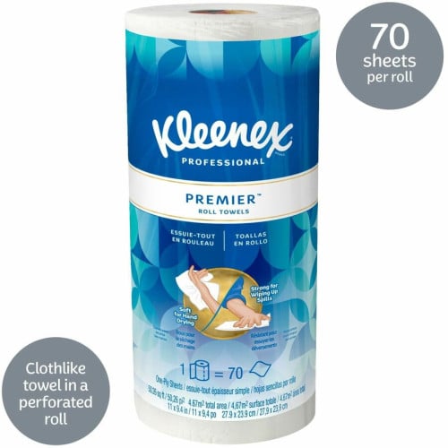 Kleenex Premier Kitchen Paper Towels 1 Ply - 10.40" Width x 11" Length - 70 Sheets/Roll - White - Paper - 1 Roll (13964)