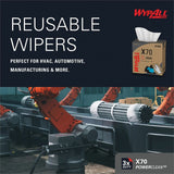 Wypall PowerClean X70 Medium Duty Cloths - Pop-Up Box 8.34" Width x 16.80" Length - White - Hydroknit/ - 100 / Box (41455)