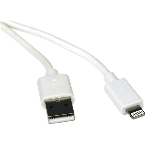 Eaton Tripp Lite Series USB-A to Lightning Sync/Charge Cable (M/M) - MFi Certified, White, 3 ft. (0.9 m) 3 ft Lightning/USB Data Transfer Cable for iPad, iPhone, iPod - First End: 1 x USB Type A - Male - Second End: 1 x Lightning - Male - MFI (M100003WH)