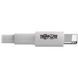 Eaton Tripp Lite Series USB-A to Lightning Sync/Charge Cable (M/M) - MFi Certified, White, 3 ft. (0.9 m) 3 ft Lightning/USB Data Transfer Cable for iPad, iPhone, iPod - First End: 1 x USB Type A - Male - Second End: 1 x Lightning - Male - MFI (M100003WH)