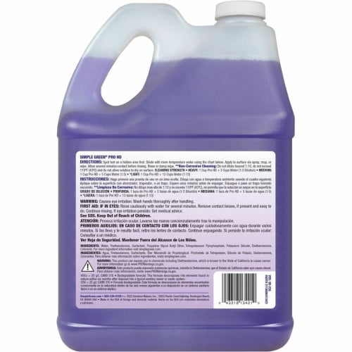 Simple Green Pro HD All-In-One Heavy-Duty Cleaner For Multipurpose - Concentrate - Liquid - 128 fl oz (4 quart) - Heavy Duty, Non-corrosive, Fragrance-free - Purple - 1 Each (13421)