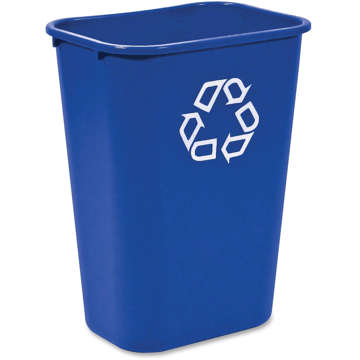 Rubbermaid Commercial Large Recycling Wastebasket 10.30 gal Capacity - Rectangular - Sturdy - 19.9" Height x 11" Width x 15.3" Depth - Plastic - Blue - 1 Each (295773BLUE)