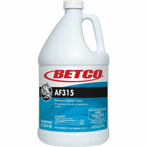 Betco AF315 Disinfectant Cleaner For Multi Surface, Multipurpose - Liquid - 128 fl oz (4 quart) - 7 to 8 pH - Citrus Floral Scent - pH Neutral, Deodorize, Long Lasting - Turquoise Bottle - 1 Each (3150400)