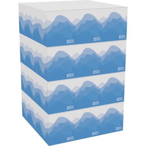 Pacific Blue Select Facial Tissue by GP Pro - Cube Box 2 Ply - 7.65" Width x 8.85" Length - White - 100/Box - 36 / Carton (46200CT)