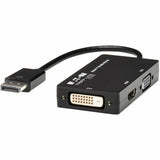 Eaton Tripp Lite Series DisplayPort to VGA/DVI/HDMI All-in-One Converter Adapter, DP ver 1.2, 4K 30 Hz HDMI 6" DVI/DisplayPort/HDMI/VGA A/V Cable for Audio/Video Device, Notebook, Tablet, Monitor, Projector, TV - First End: 1 x DisplayPort (P13606NHDV4K)