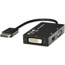 Eaton Tripp Lite Series DisplayPort to VGA/DVI/HDMI All-in-One Converter Adapter, DP ver 1.2, 4K 30 Hz HDMI 6" DVI/DisplayPort/HDMI/VGA A/V Cable for Audio/Video Device, Notebook, Tablet, Monitor, Projector, TV - First End: 1 x DisplayPort (P13606NHDV4K)
