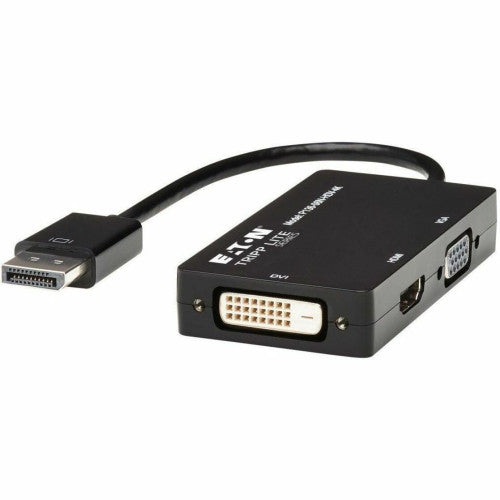 Eaton Tripp Lite Series DisplayPort to VGA/DVI/HDMI All-in-One Converter Adapter, DP ver 1.2, 4K 30 Hz HDMI 6" DVI/DisplayPort/HDMI/VGA A/V Cable for Audio/Video Device, Notebook, Tablet, Monitor, Projector, TV - First End: 1 x DisplayPort (P13606NHDV4K)