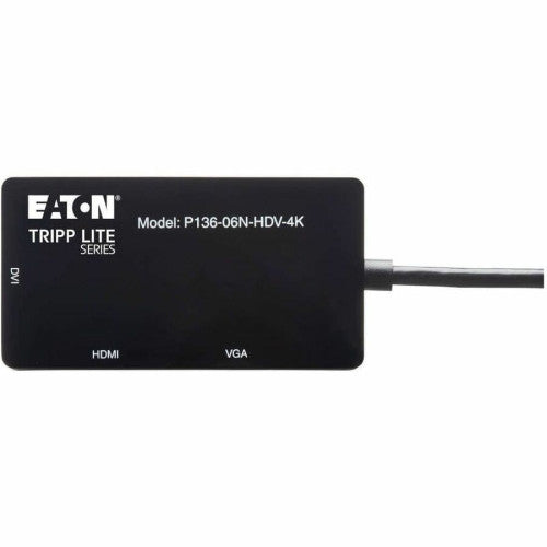 Eaton Tripp Lite Series DisplayPort to VGA/DVI/HDMI All-in-One Converter Adapter, DP ver 1.2, 4K 30 Hz HDMI 6" DVI/DisplayPort/HDMI/VGA A/V Cable for Audio/Video Device, Notebook, Tablet, Monitor, Projector, TV - First End: 1 x DisplayPort (P13606NHDV4K)