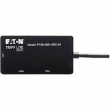 Eaton Tripp Lite Series DisplayPort to VGA/DVI/HDMI All-in-One Converter Adapter, DP ver 1.2, 4K 30 Hz HDMI 6" DVI/DisplayPort/HDMI/VGA A/V Cable for Audio/Video Device, Notebook, Tablet, Monitor, Projector, TV - First End: 1 x DisplayPort (P13606NHDV4K)