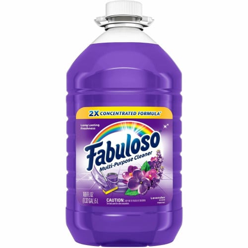 Fabuloso® All Purpose Cleaner, Lavender, 169 oz., 3 Bottles For Multipurpose - 169 fl oz (5.3 quart) - Fresh, Lavender Scent - Recommended For: Grease Remover, Soil Remover - Residue-free, pH Neutral, Child Safety Cap - Purple Bottle - 3 / (153122CT)