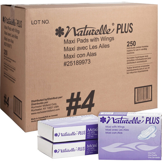 Impact Naturelle Plus Sanitary Napkins Individually Wrapped, Anti-leak, Highly Absorbent, Comfortable - 250 / Carton (25189973)