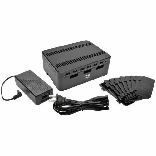 Eaton Tripp Lite Series 7-Port USB Charging Station with Quick Charge 3.0, USB-C Port, Device Storage, 5V 4A (60W) USB Charge Output 60 W - 230 V AC, 120 V AC Input - 5 V DC Output - 3 A - 1 Each (U280007CQCST)