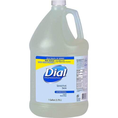 Dial Antibacterial Liquid Hand Soap for Sensitive Skin Refill, Light Floral Scent, 1 gal, 4/Carton (82838)