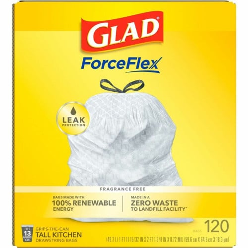 Glad ForceFlex Tall Kitchen Drawstring Trash Bags (78564)