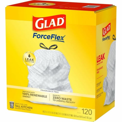 Glad ForceFlex Tall Kitchen Drawstring Trash Bags (78564)