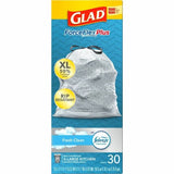 Glad ForceFlexPlus X-Large Kitchen Drawstring Trash Bags Fresh Clean with Febreze Freshness - Large Size - 20 gal Capacity - 32.01" Length x 24.02" Width - Drawstring Closure - Gray - Garbage, Kitchen, Office, Home - 30/Box - 1 Each (78913)