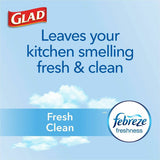 Glad ForceFlexPlus X-Large Kitchen Drawstring Trash Bags Fresh Clean with Febreze Freshness - Large Size - 20 gal Capacity - 32.01" Length x 24.02" Width - Drawstring Closure - Gray - Garbage, Kitchen, Office, Home - 30/Box - 1 Each (78913)
