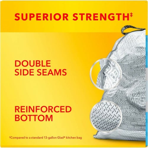 Glad ForceFlexPlus X-Large Kitchen Drawstring Trash Bags Fresh Clean with Febreze Freshness - Large Size - 20 gal Capacity - 32.01" Length x 24.02" Width - Drawstring Closure - Gray - Garbage, Kitchen, Office, Home - 30/Box - 1 Each (78913)