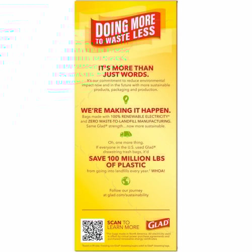 Glad ForceFlexPlus X-Large Kitchen Drawstring Trash Bags Fresh Clean with Febreze Freshness - Large Size - 20 gal Capacity - 32.01" Length x 24.02" Width - Drawstring Closure - Gray - Garbage, Kitchen, Office, Home - 30/Box - 1 Each (78913)