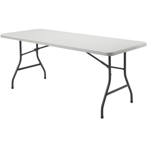 Lorell Ultra-Lite Banquet Table Light Gray Rectangle Top - Dark Gray Base - 600 lb Capacity - 72" Table Top Width x 30" Table Top Depth x 2" Table Top Thickness - 29" Height - Indoor - Gray - High-density Polyethylene (HDPE) Top Material - 1 Ea (LLR66655)