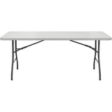 Lorell Ultra-Lite Banquet Table Light Gray Rectangle Top - Dark Gray Base - 600 lb Capacity - 72" Table Top Width x 30" Table Top Depth x 2" Table Top Thickness - 29" Height - Indoor - Gray - High-density Polyethylene (HDPE) Top Material - 1 Ea (LLR66655)