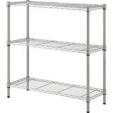 Lorell Light-Duty Wire Shelving 3 Tier(s) - 36" Height x 36" Width x 14" Depth - Floor - Sturdy - Epoxy - Silver - Plastic, Metal, Steel - 1 Each (LLR70066)