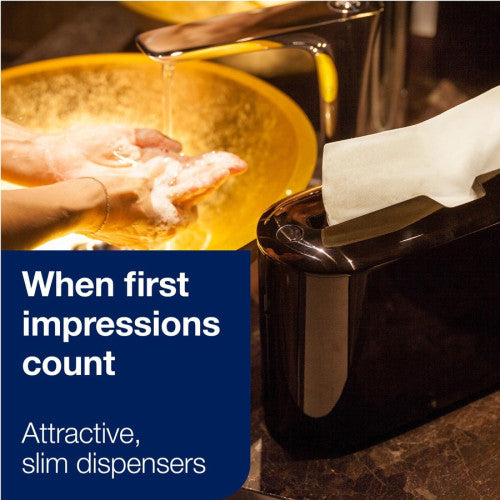 Tork® Xpress Countertop Hand Towel Dispenser, Black Multifold Dispenser - 7.9" Height x 12.7" Width x 4.6" Depth - Plastic - Black - Compact, Lockable - 1 Each (302028)